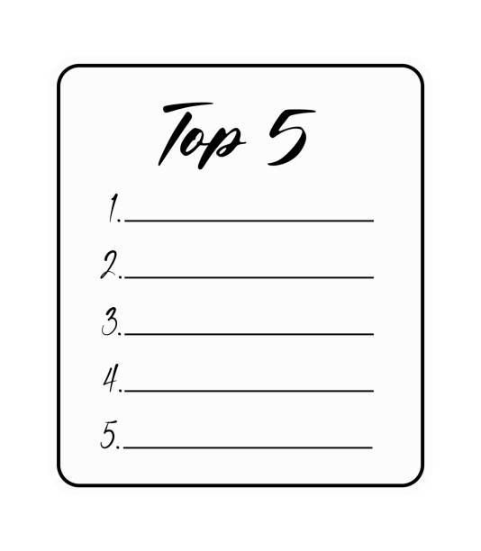 Top 5 List Sign, Poster, Banner, Vector, Signboard, Sticker, Template